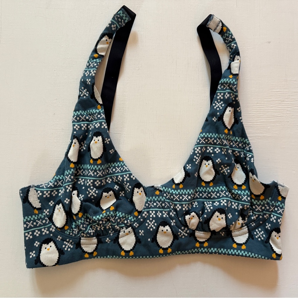 Meundies UltraModal FeelFree Longline Bralette Bra PICK SZ Fair Isle Penguin